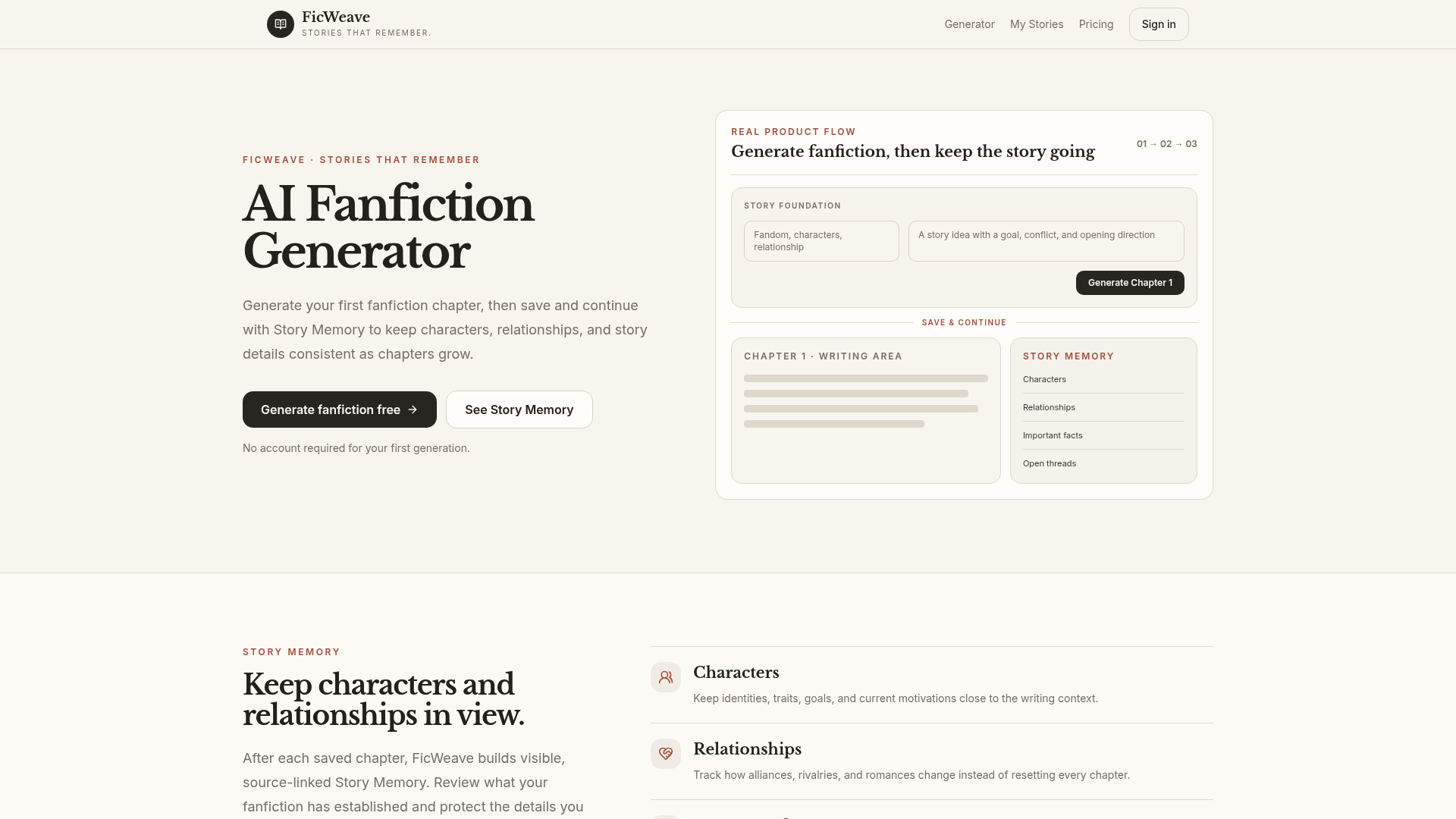 FicWeave screenshot 1