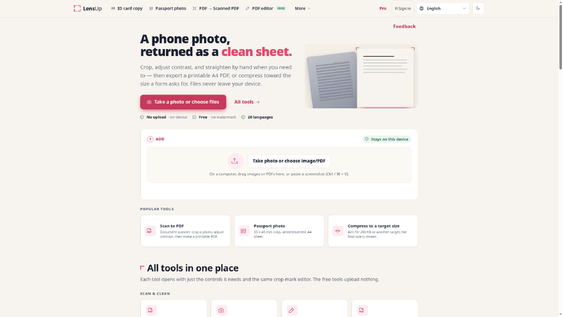 LensUp Scanner screenshot 1