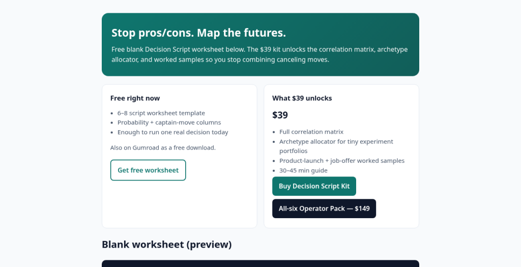Decision Script Kit screenshot 1